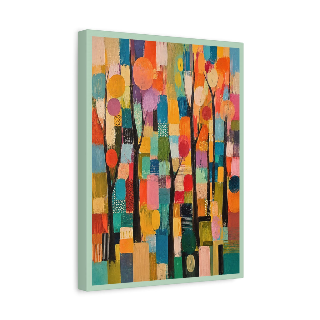 Abstract Colorful Trees Matte Canvas Wall Art - Stretched 1.25"