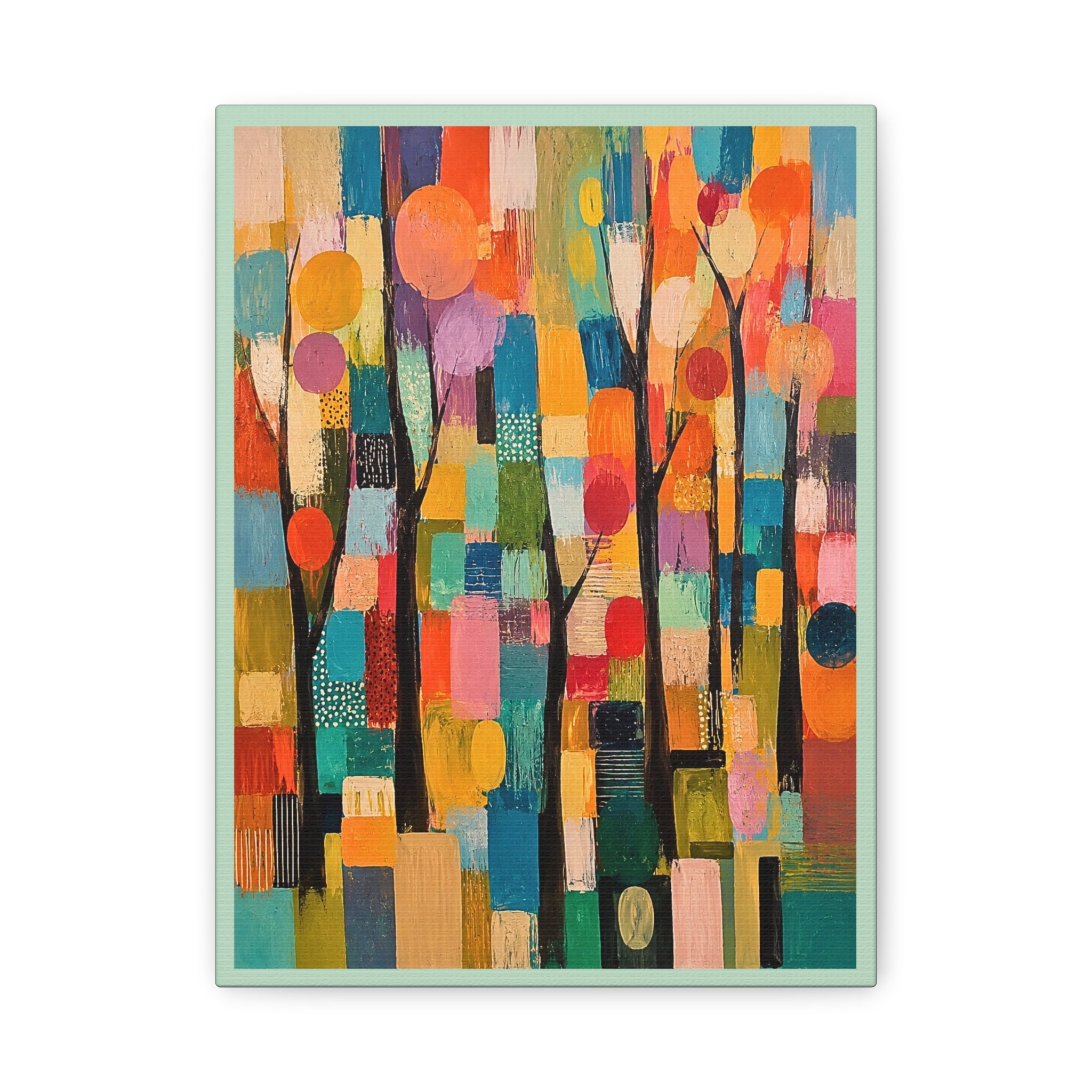 Abstract Colorful Trees Matte Canvas Wall Art - Stretched 1.25"