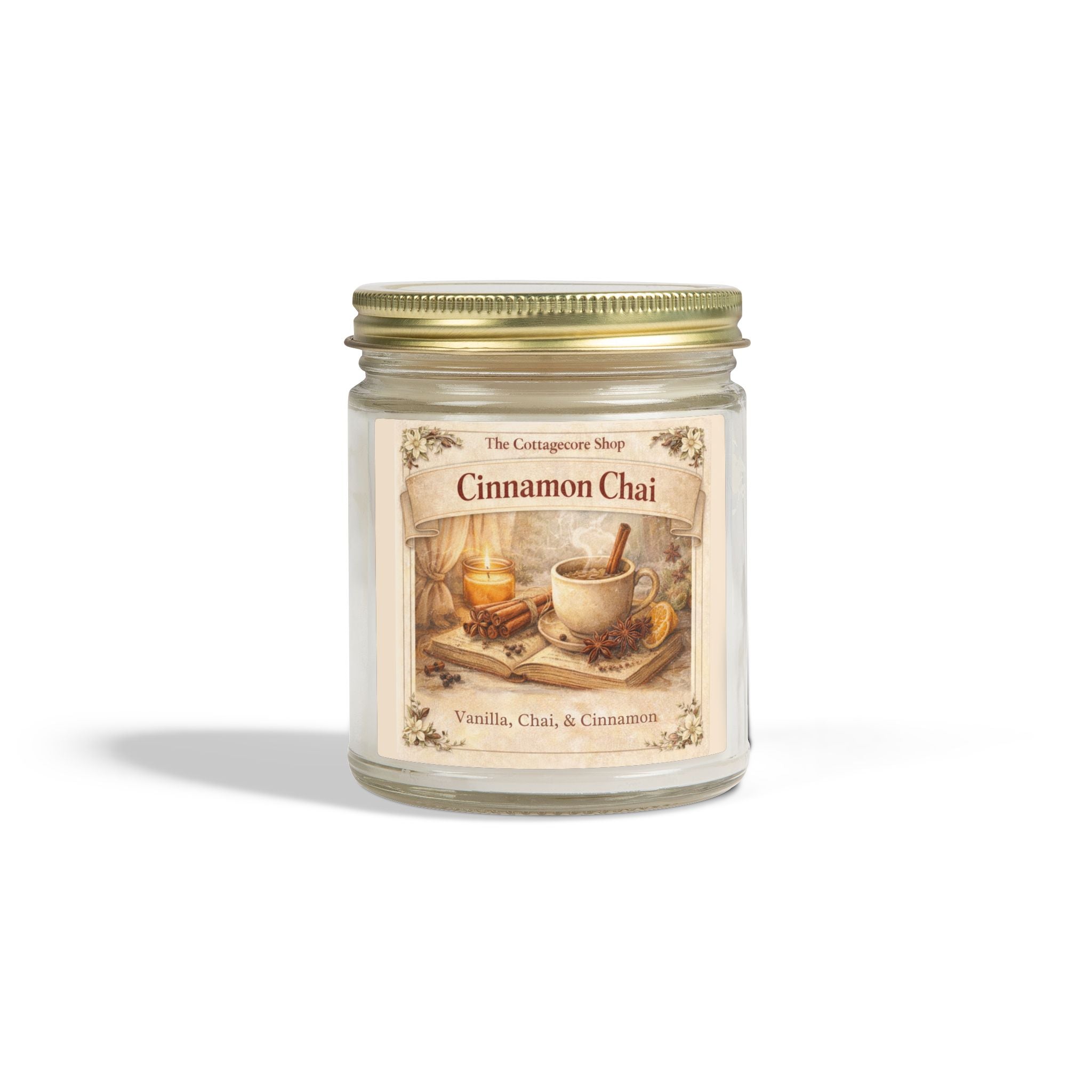 Cinnamon Chai Scented Candle — Coconut Apricot Wax (4oz & 9oz)