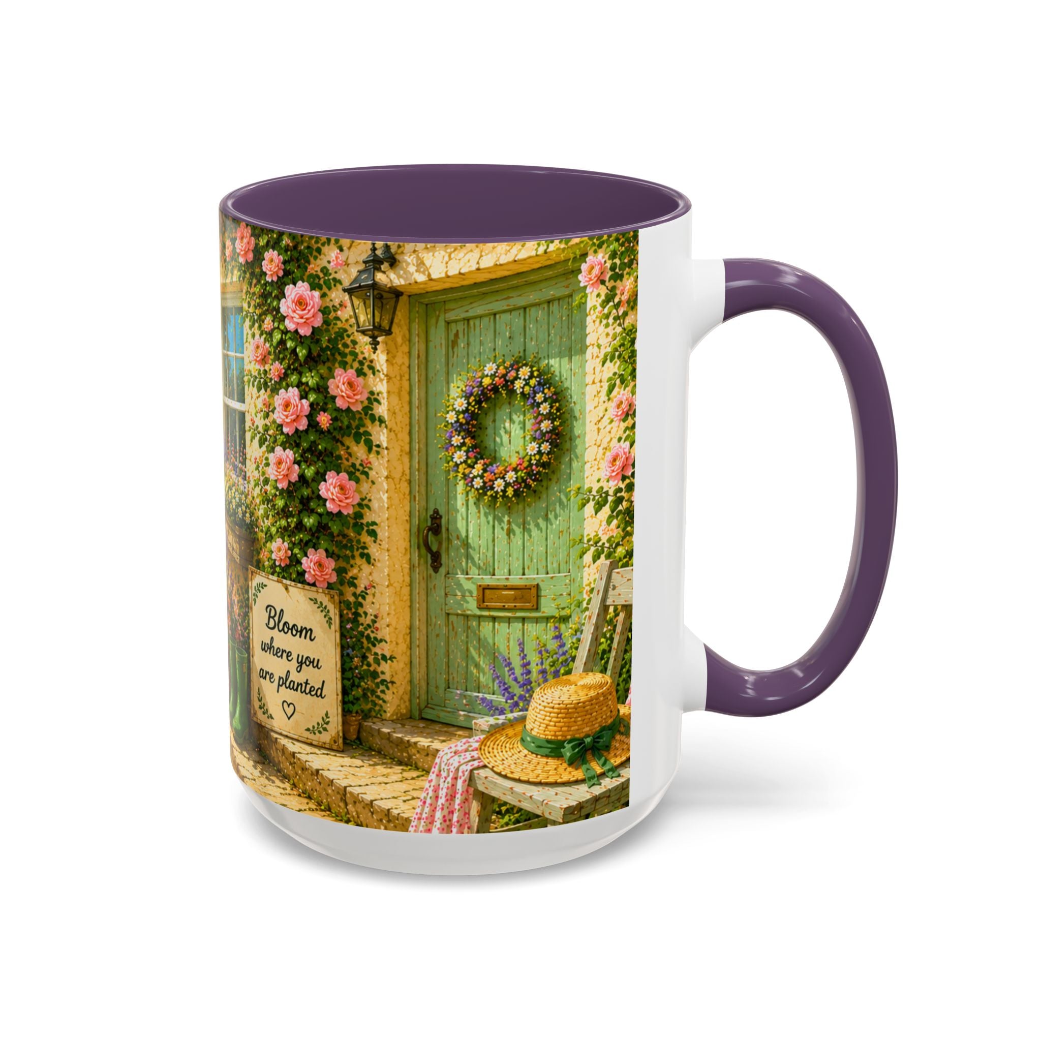 Floral Cottage Coffee Mug – 'Bloom Where You Are Planted' Accent Mug
