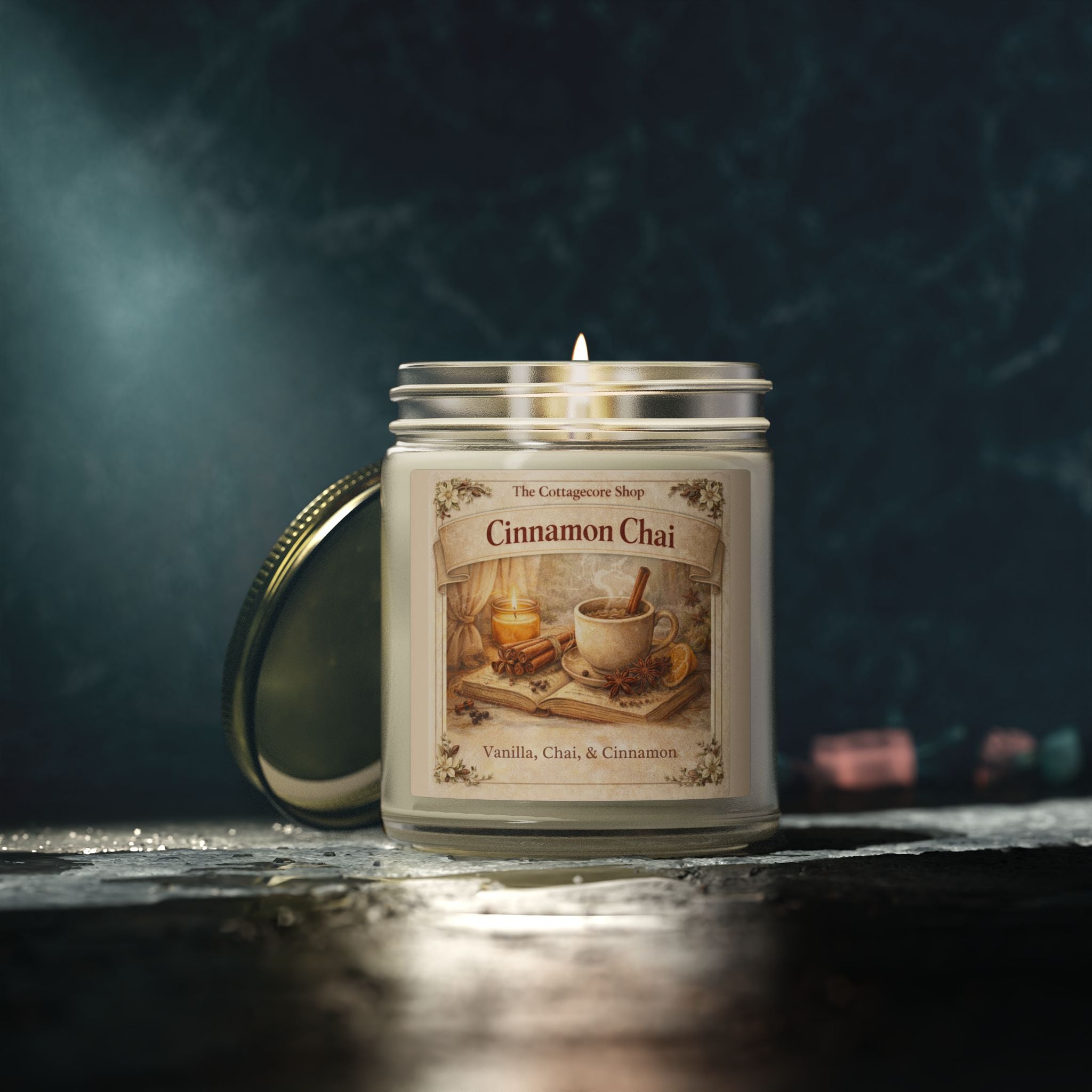 Cinnamon Chai Scented Candle — Coconut Apricot Wax (4oz & 9oz)