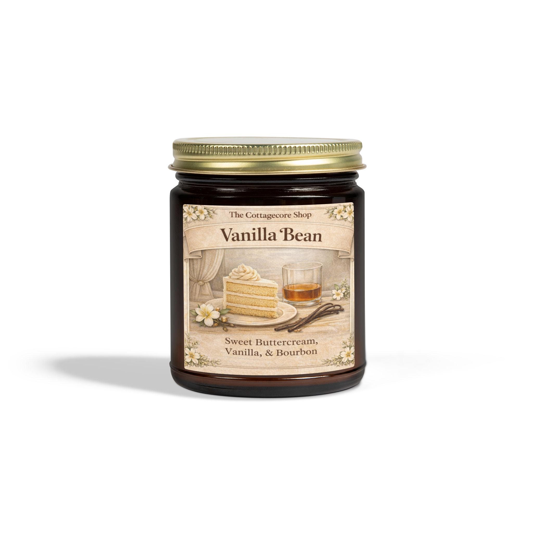 Vanilla Bean Coconut-Apricot Wax Candle (4oz & 9oz) — Scented Jar Candle