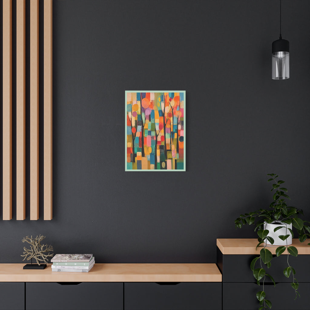Abstract Colorful Trees Matte Canvas Wall Art - Stretched 1.25"