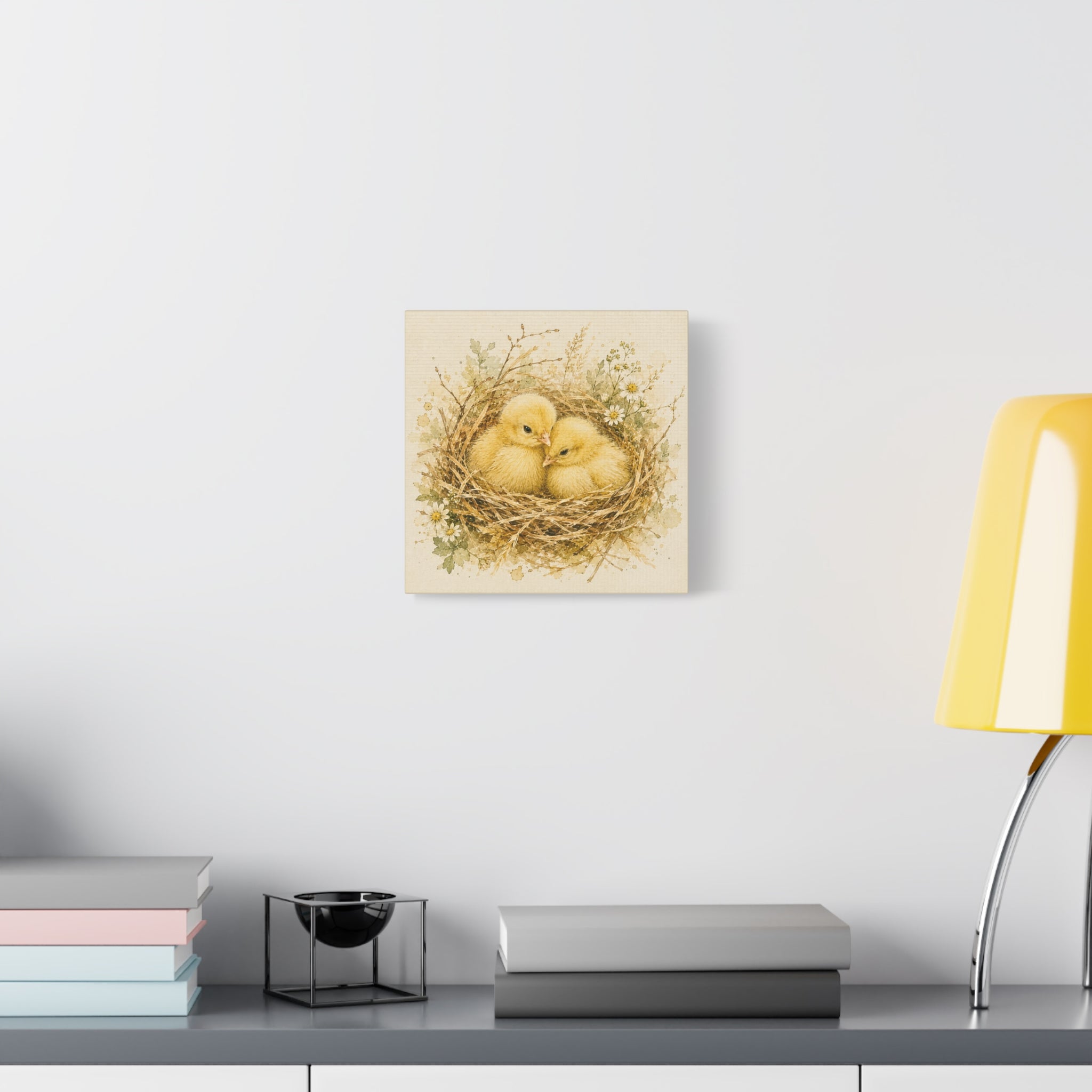 Chick Nest Canvas — Vintage Baby Chicks Wall Art