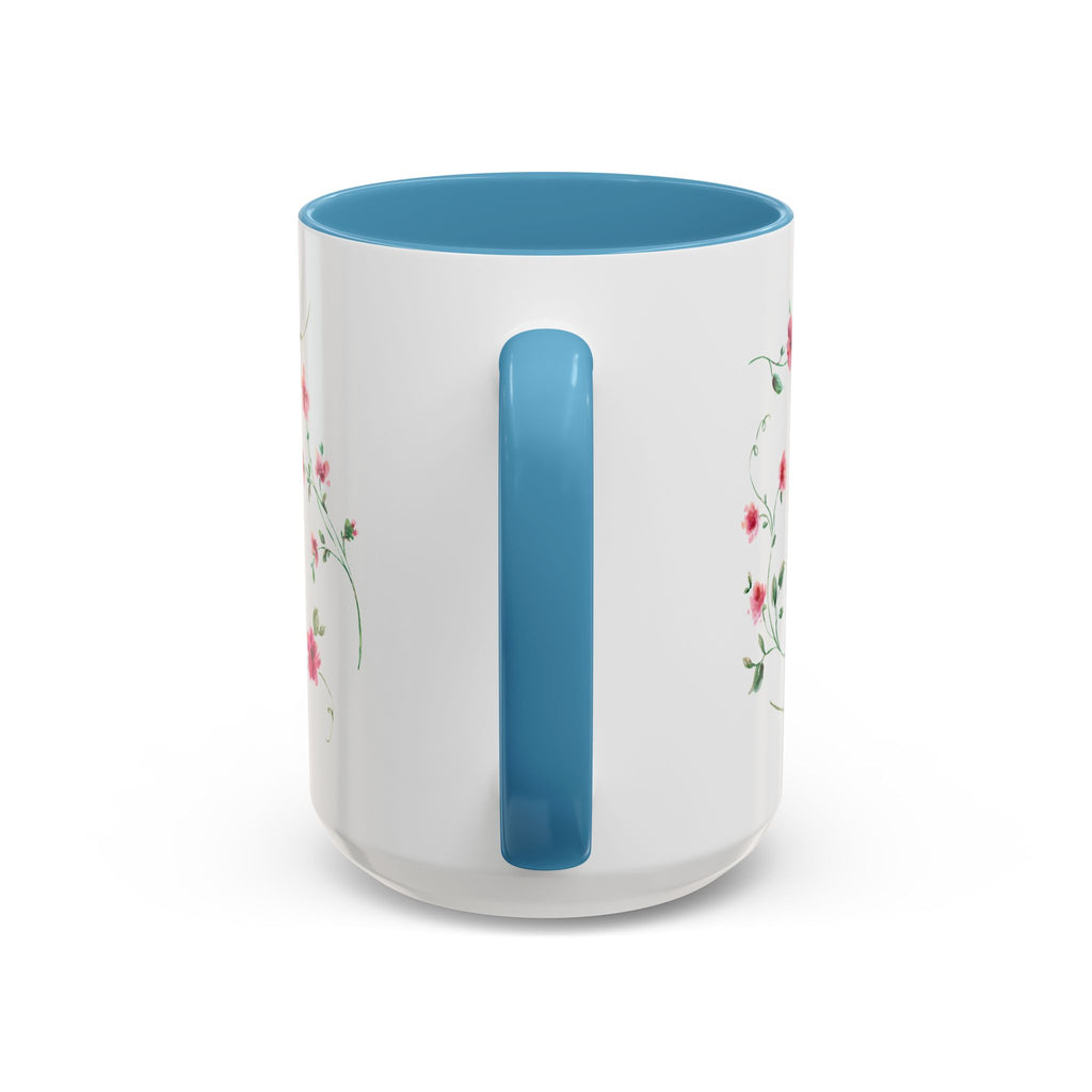 Floral Accent Coffee Mug – Pink Watercolor Blossoms (11/15oz)