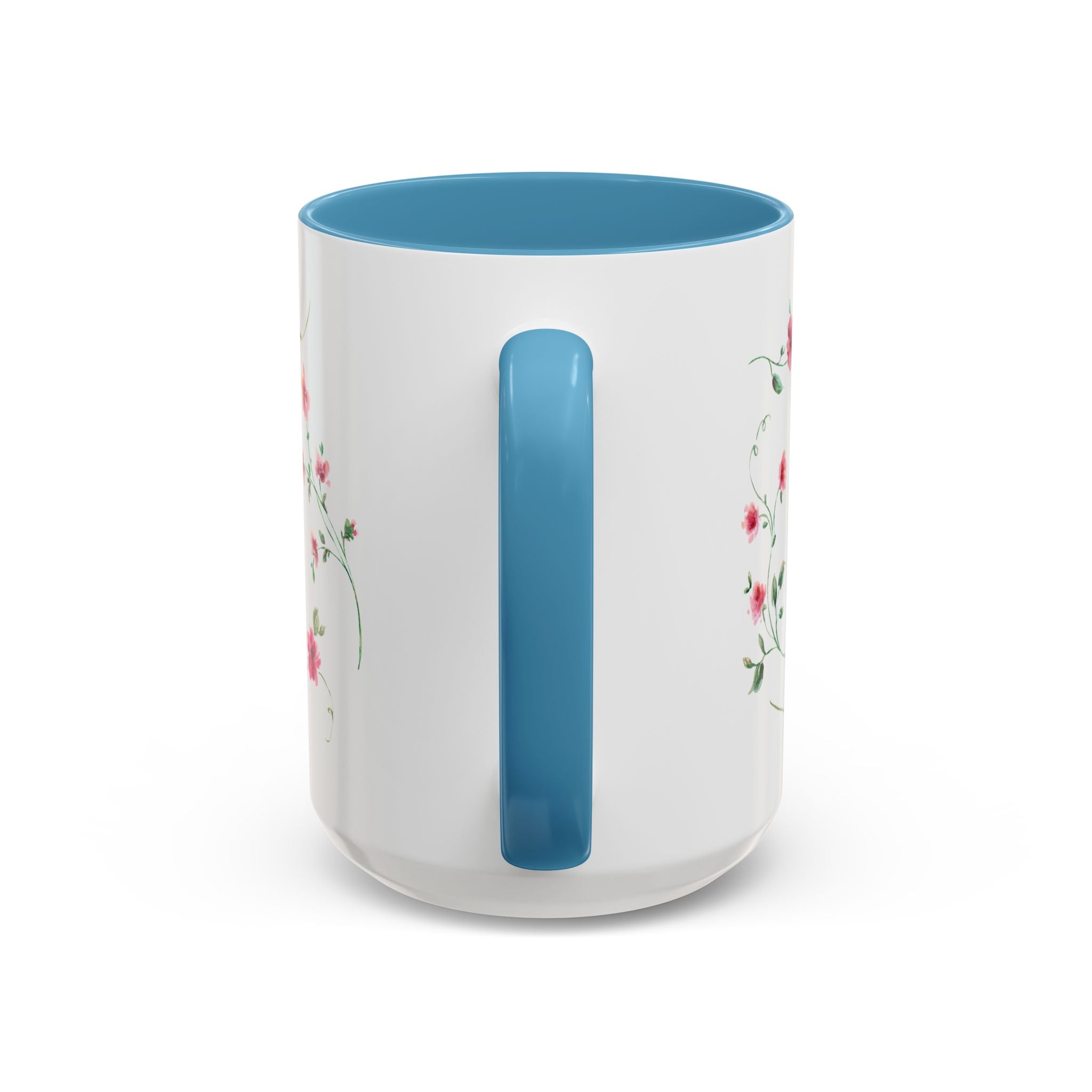 Floral Accent Coffee Mug – Pink Watercolor Blossoms (11/15oz)