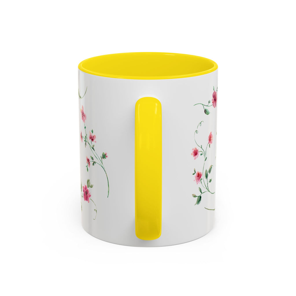 Floral Accent Coffee Mug – Pink Watercolor Blossoms (11/15oz)