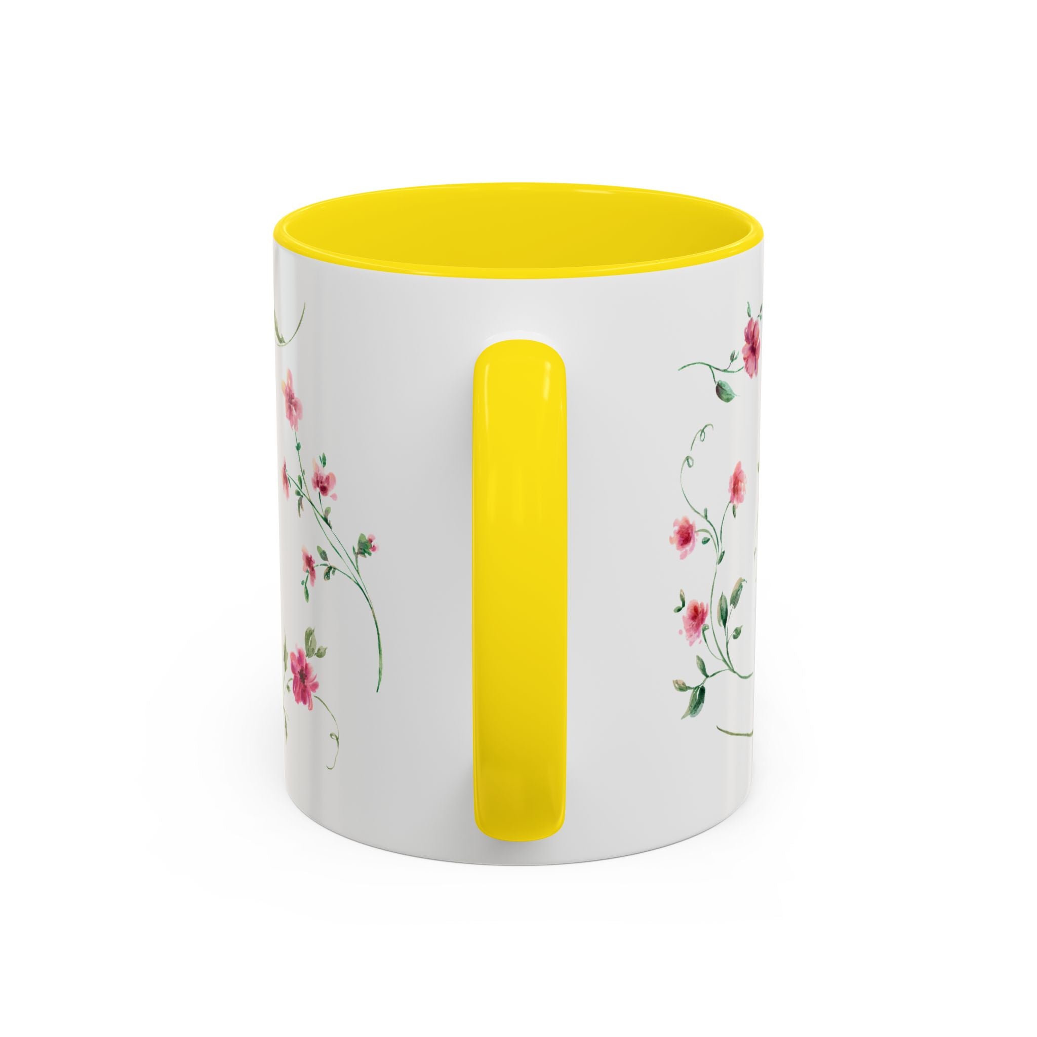 Floral Accent Coffee Mug – Pink Watercolor Blossoms (11/15oz)