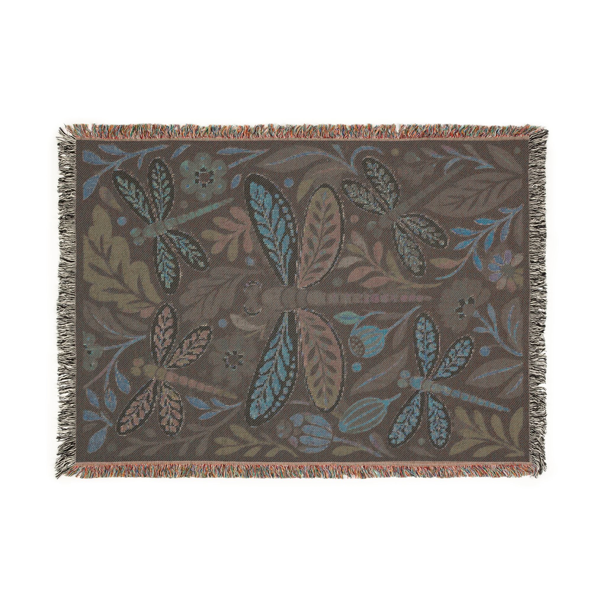 Bohemian Dragonfly Woven Blanket