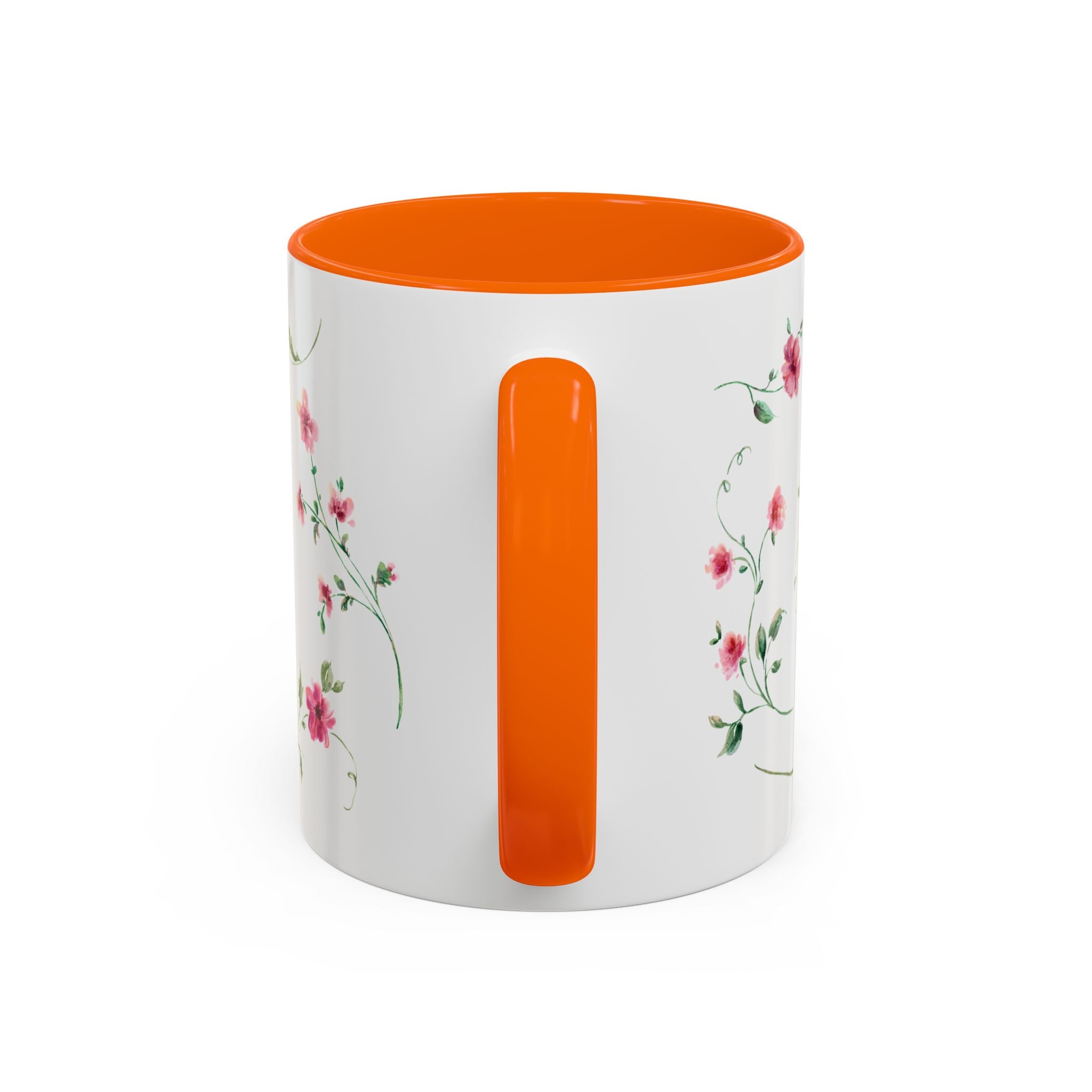 Floral Accent Coffee Mug – Pink Watercolor Blossoms (11/15oz)