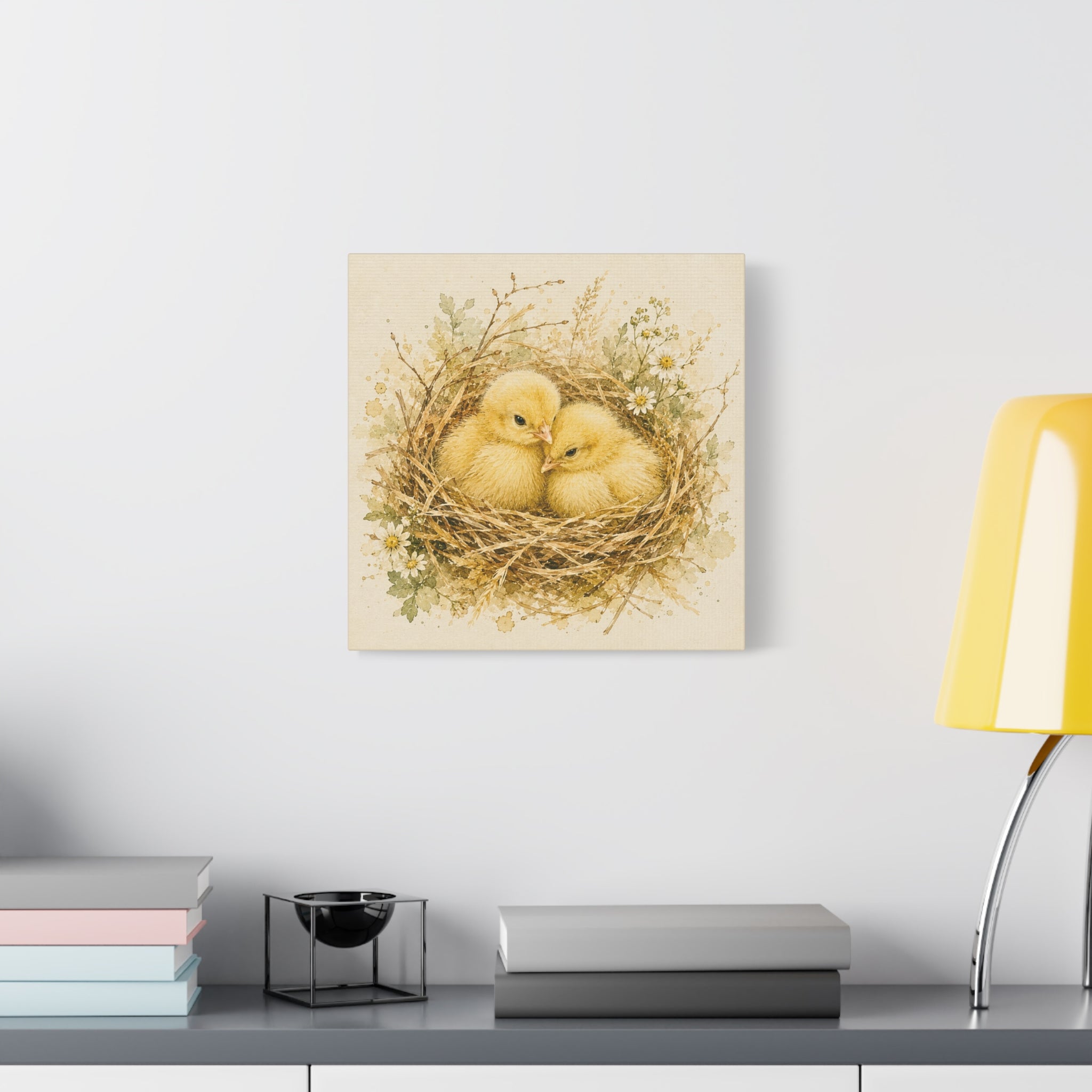 Chick Nest Canvas — Vintage Baby Chicks Wall Art