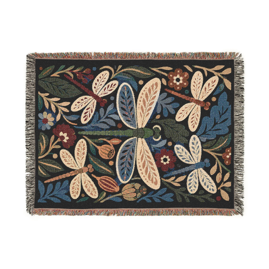 Bohemian Dragonfly Woven Blanket
