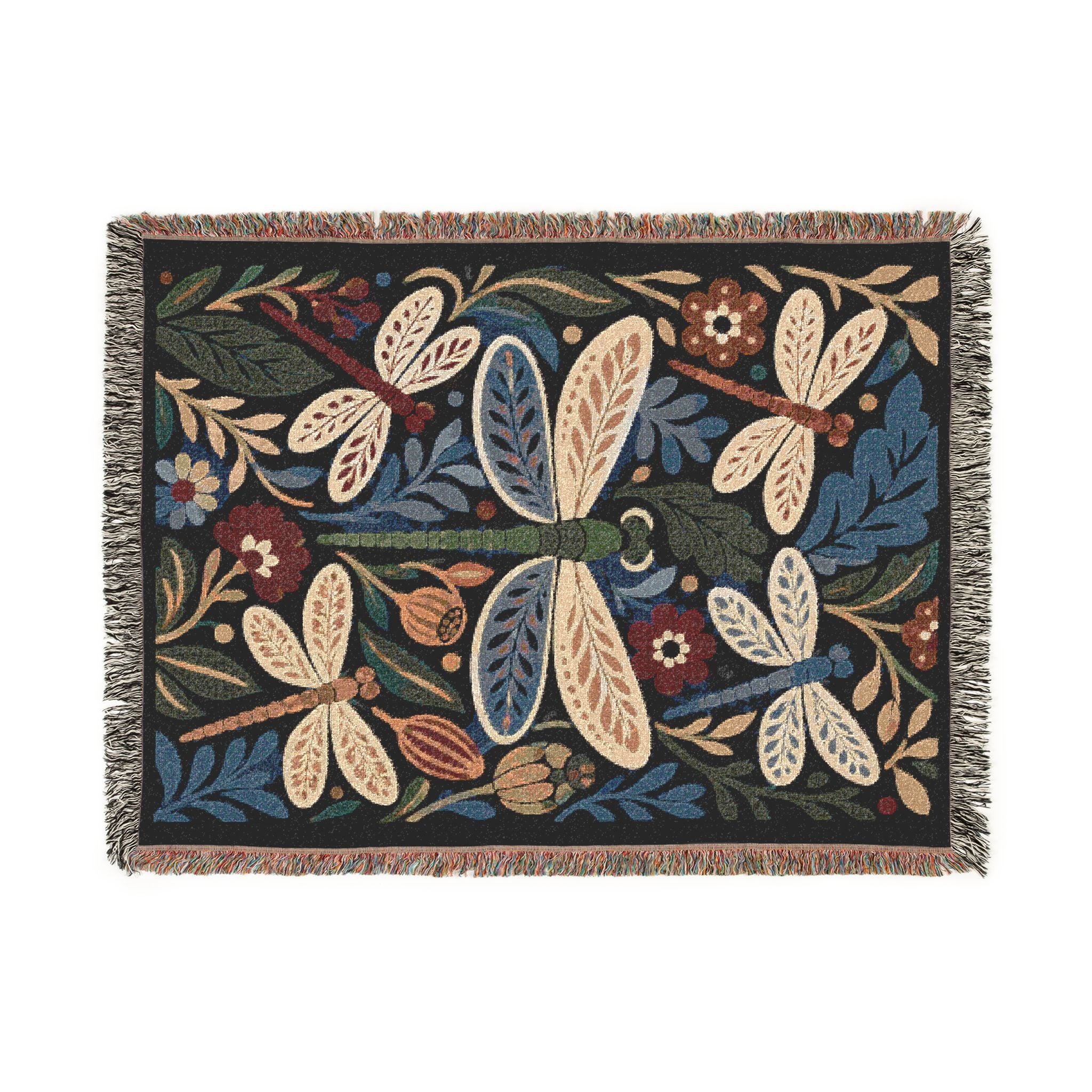Bohemian Dragonfly Woven Blanket